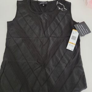 Jones New York Black Sleeveless V-Panel Tank Top